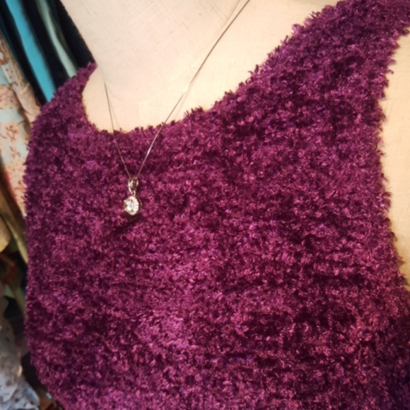 ORANGE USA ♡ Truly Gorgeous Vintage Extremely Soft Purple Knit Sleeveless Top L - Picture 11 of 14